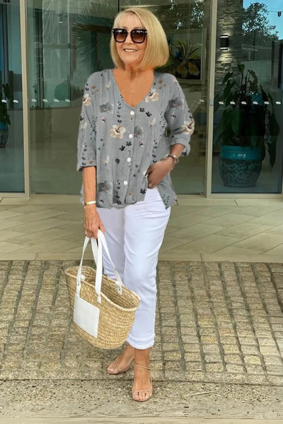 Alice | Printed Button Tunic Top