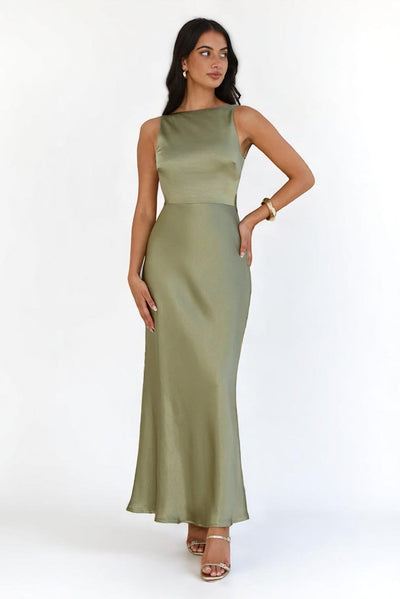 The Aurelia Satin Maxi Dress