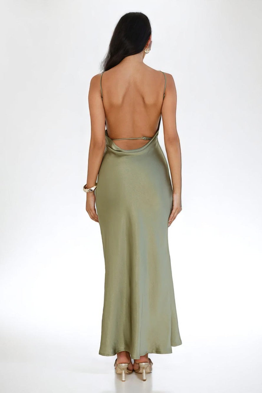 The Aurelia Satin Maxi Dress