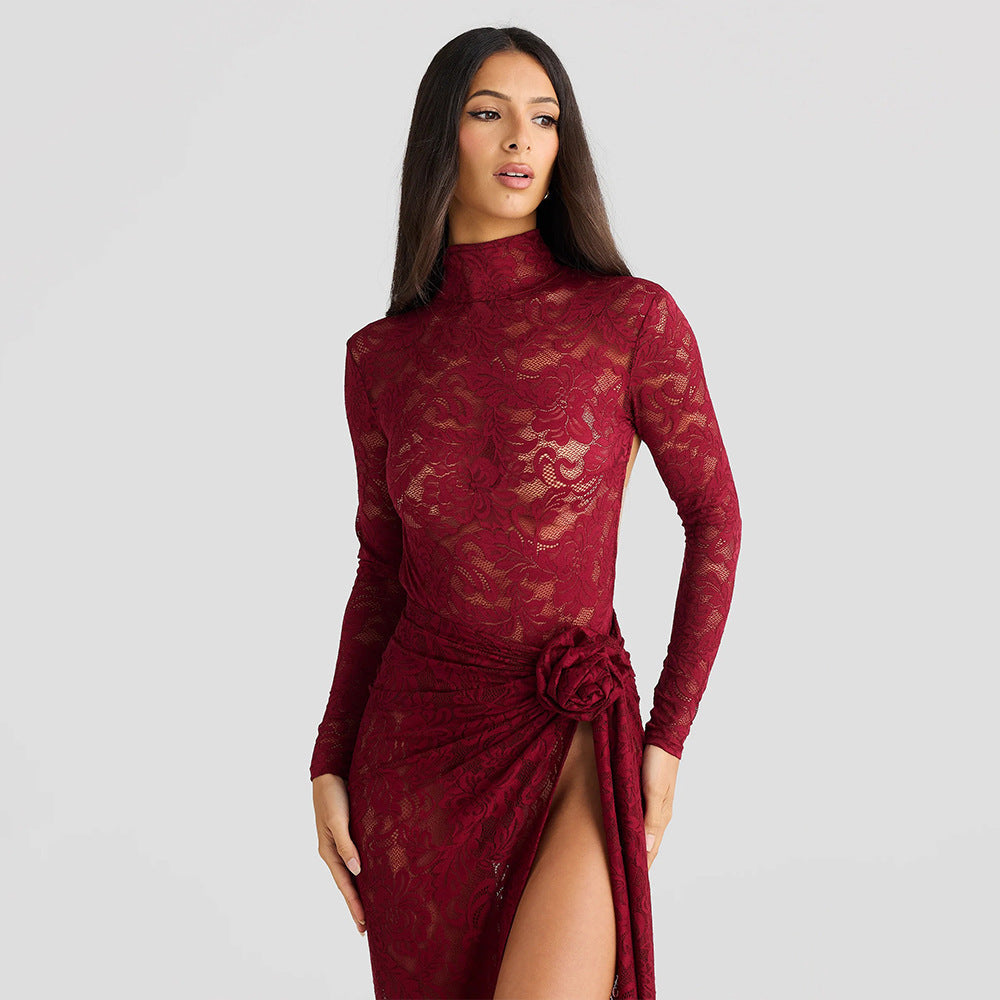 Crimson Eclipse Two-Piece Maxi Set