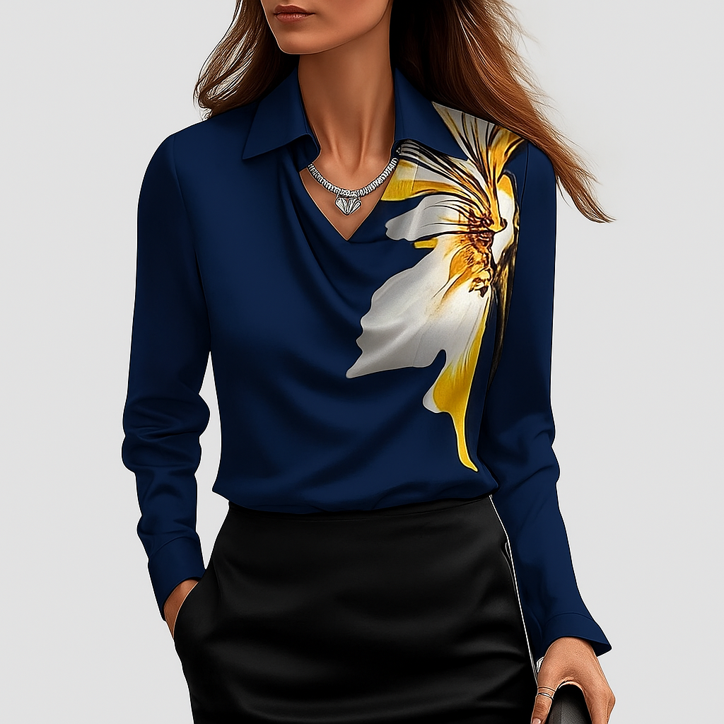 The Satin Drape Neck Blouse