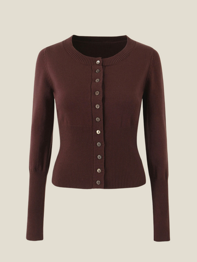 Cleo Knit Button-Up And Mini Skirt Set