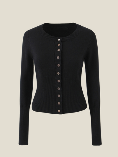 Cleo Knit Button-Up And Mini Skirt Set