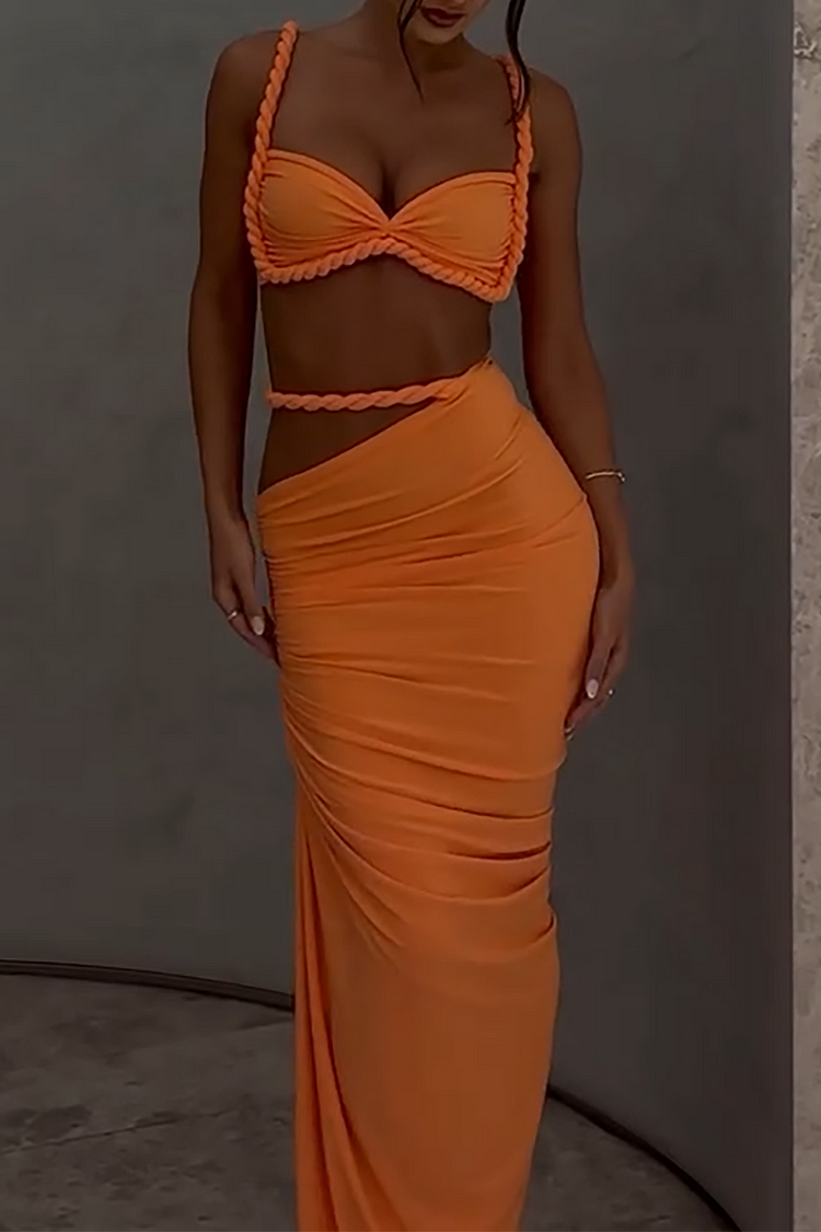 Solara Braided Two Piece Maxi Dress