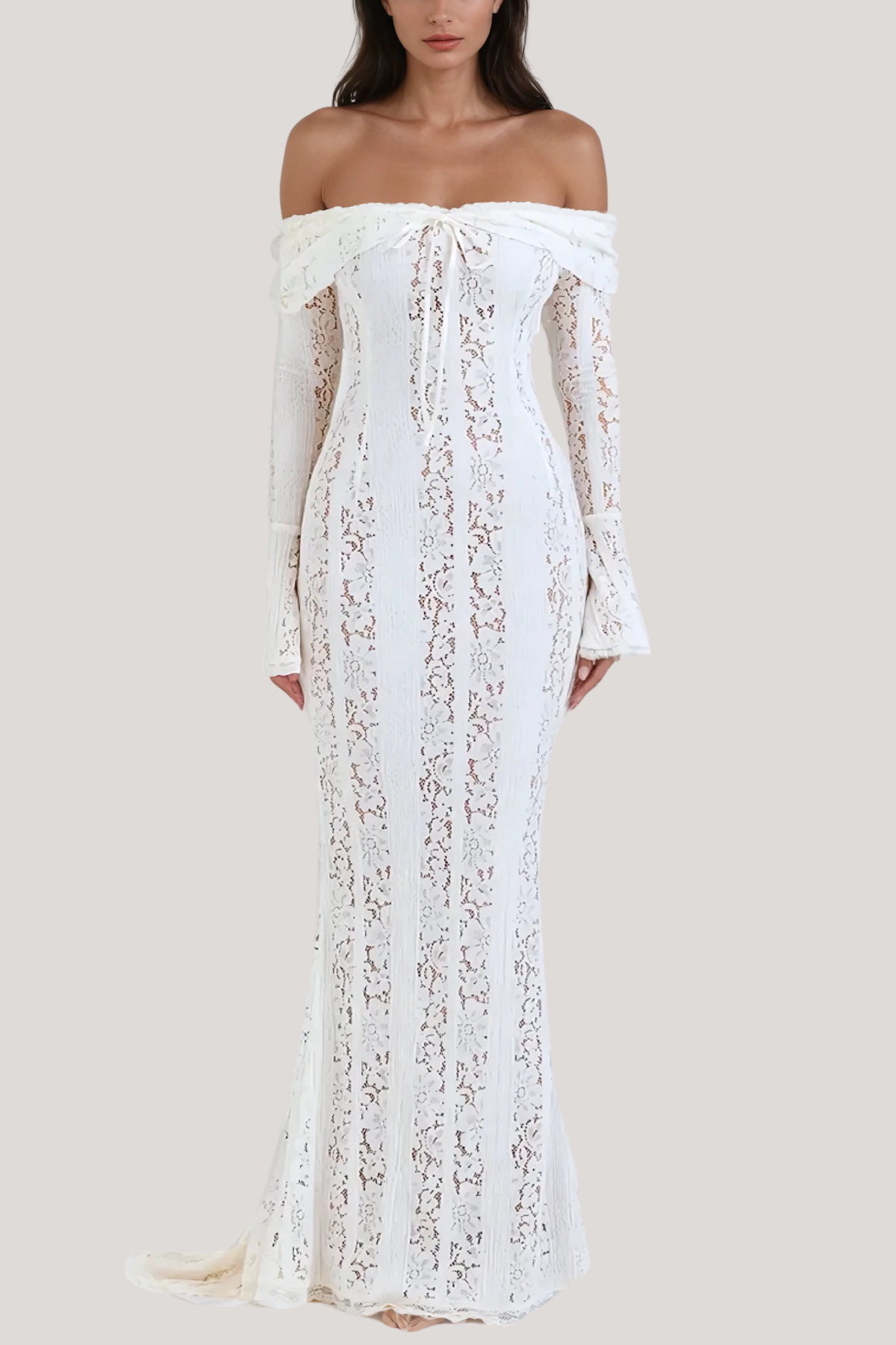 Lema | OFF-SHOULDER LACE MAXI DRESS