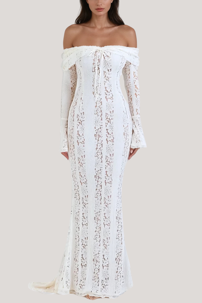 Lema | OFF-SHOULDER LACE MAXI DRESS