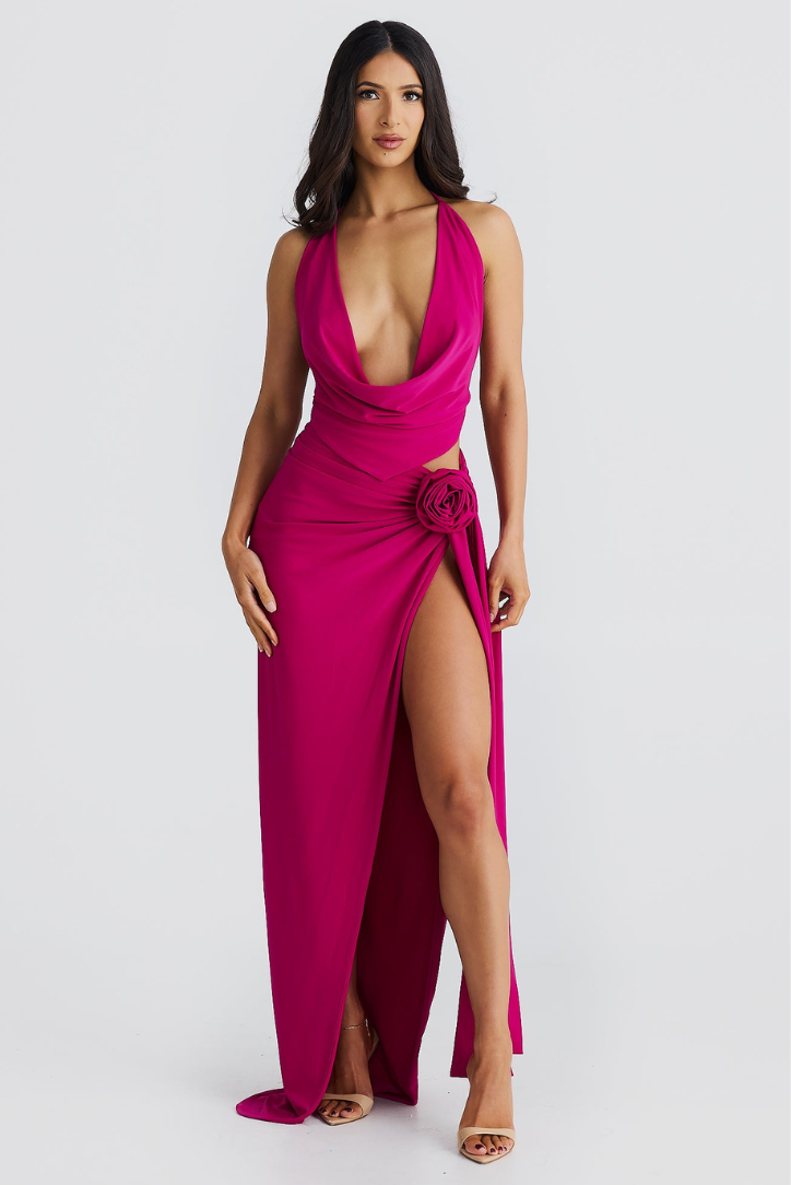 Riviera Bloom Drape Maxi Set