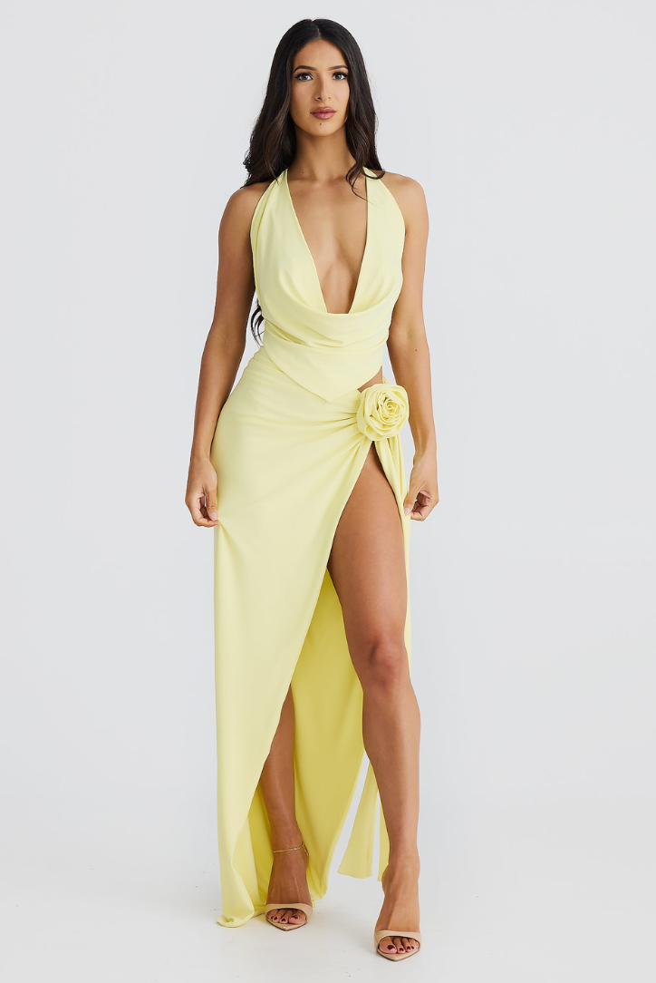 Riviera Bloom Drape Maxi Set