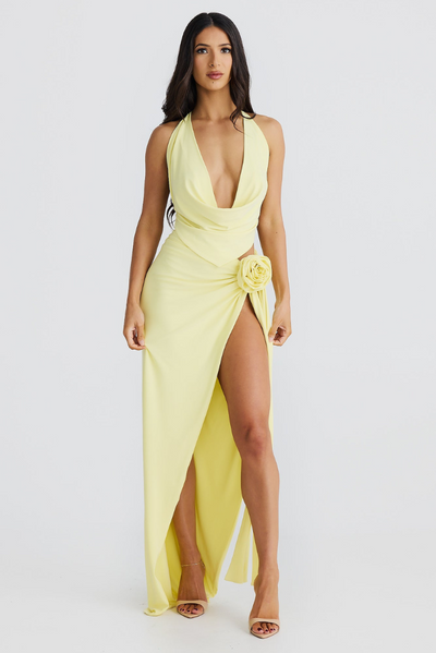 Riviera Bloom Drape Maxi Set