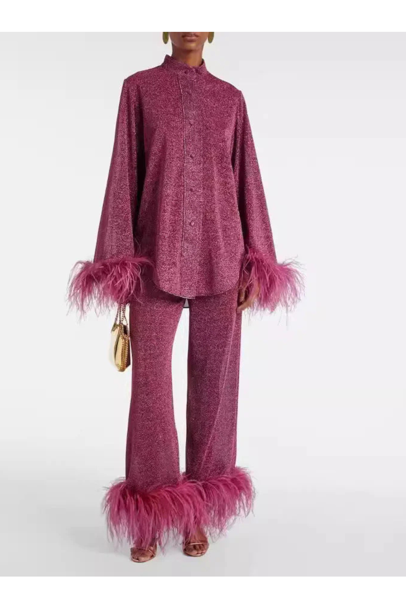 Amara – Feather-Trimmed Loungewear Set