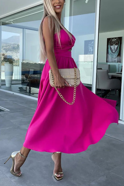 AUBREY | ELEGANT MIDI DRESS WITH SLIT