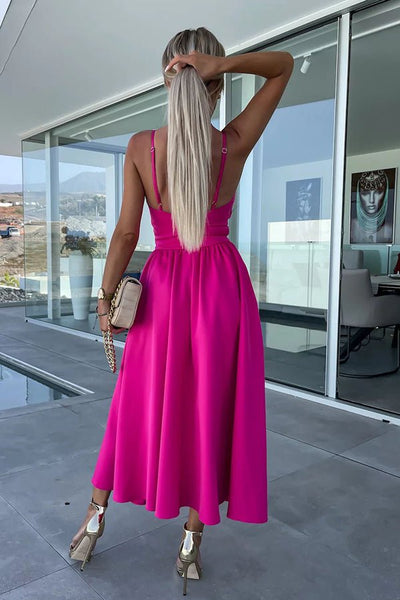 AUBREY | ELEGANT MIDI DRESS WITH SLIT