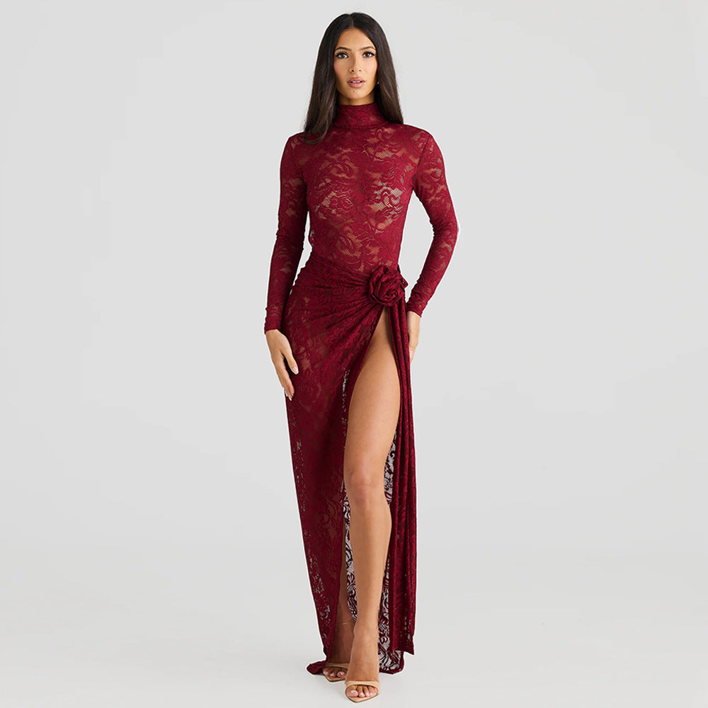 Crimson Eclipse Two-Piece Maxi Set