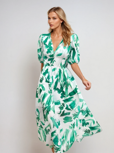 ELIZABETH | RELAXED MIDI DRESS WITH V-NECK