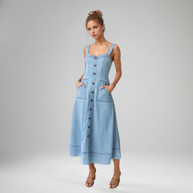 Elora Denim Midi Dress
