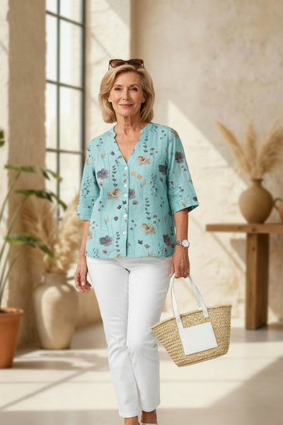 Alice | Printed Button Tunic Top